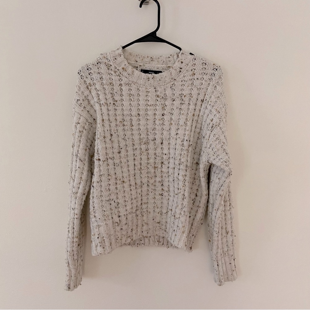 Mango Ribbed Round Neck Sweater